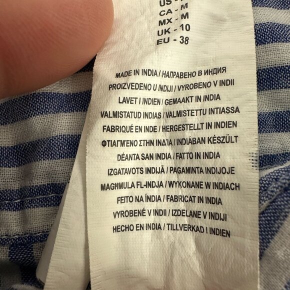 Lauren Ralph Lauren Womens Striped Button-Up Shirt  Size Medium - Picture 4 of 6